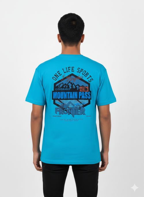 Men’s Maroon Graphic Printed Down Shoulder T-Shirt | Premium Cotton | 220 GSM