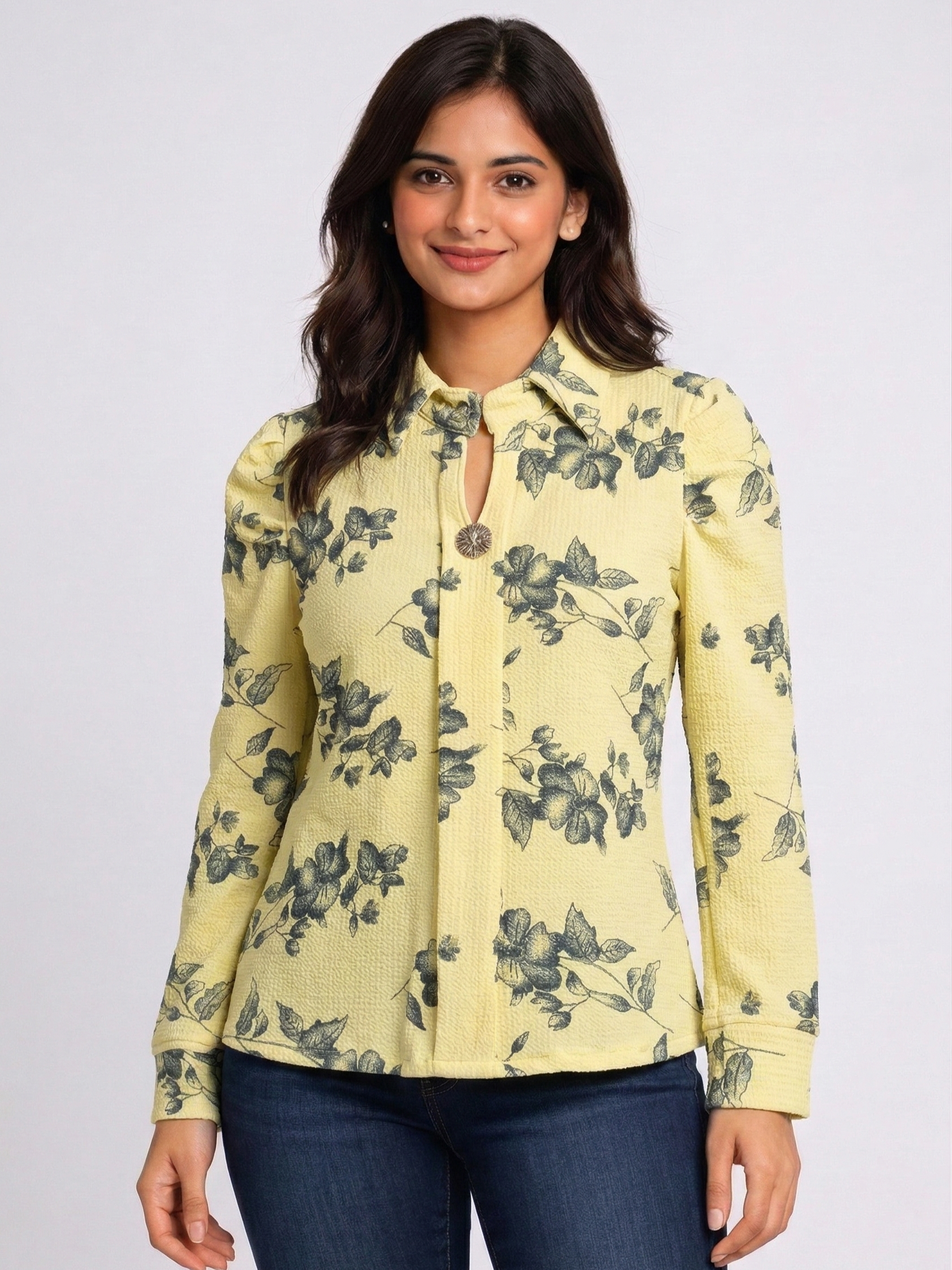 Casual Western Top & Floral Printed Shirt