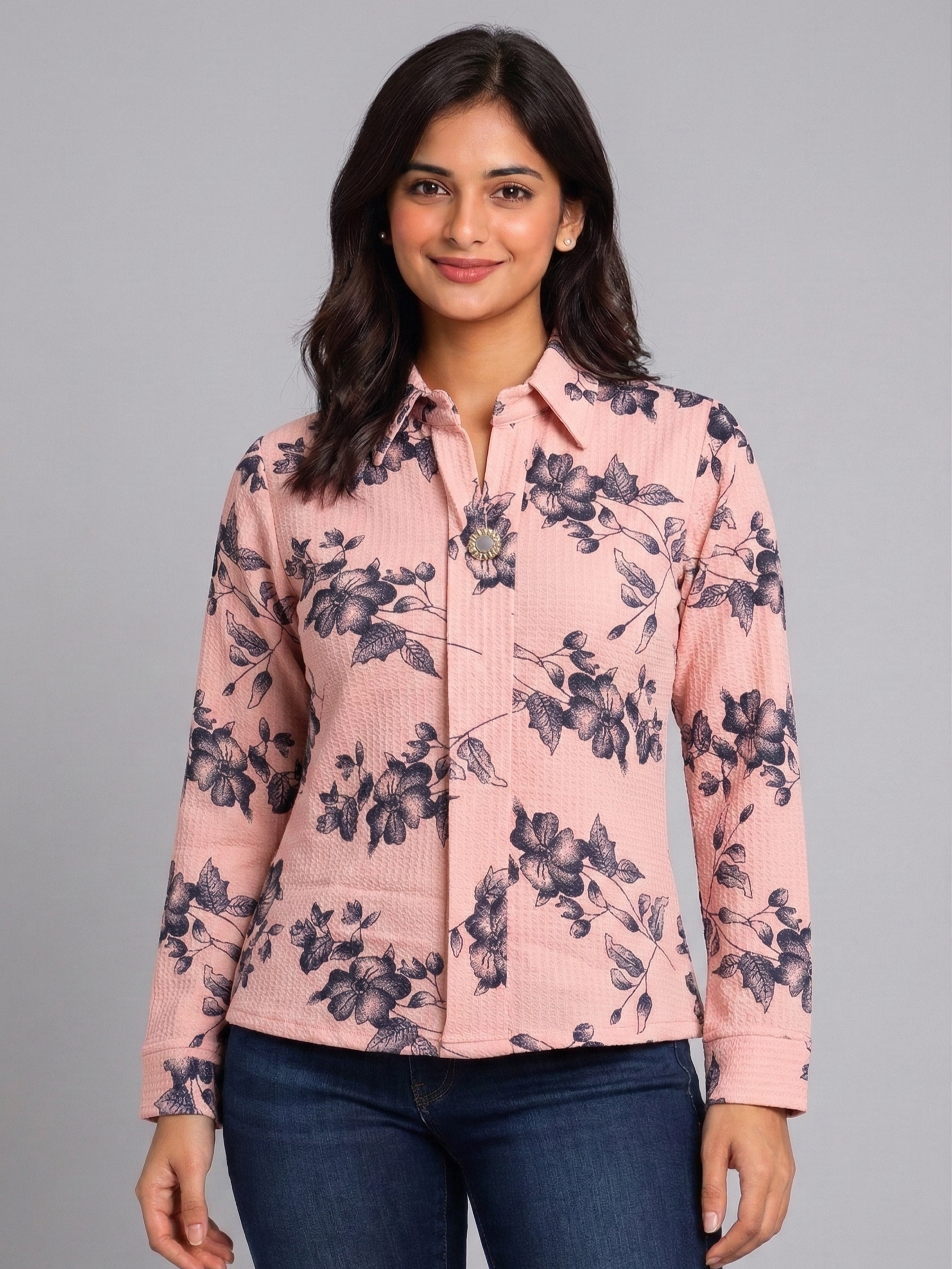 Casual Western Top & Floral Printed Shirt